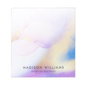 Lila Waterverf Gold Abstracte persoonlijke naam Notitieblok (Voorkant)