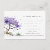 Lila Waterverf Jacaranda Tree bruiloft receptie Informatiekaartje (Voorkant)