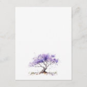 Lila Waterverf Jacaranda Tree Wedding Details Informatiekaartje (Achterkant)