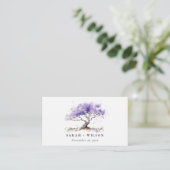 Lila Waterverf Jacaranda Tree Wedding Website Informatiekaartje (Staand voorkant)
