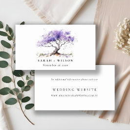 Lila Waterverf Jacaranda Tree Wedding Website Informatiekaartje