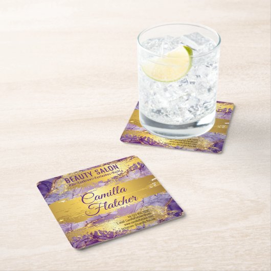 Lila Waterverf Kartonnen Onderzetters (Insitu)