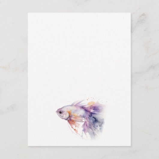 Lila Waterverf kustvis bruiloft details Informatiekaartje (Achterkant)