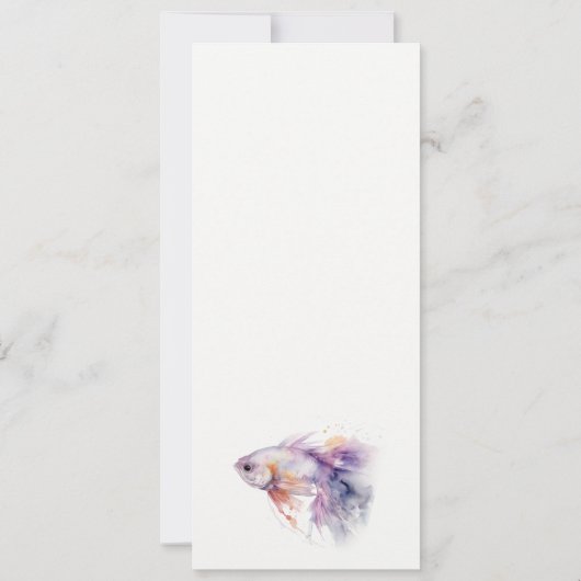 Lila Waterverf Kustvis Bruiloft Menu Kaart (Achterkant)