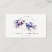 Lila Waterverf Kustvis Bruiloft Website Informatiekaartje (Voorkant)