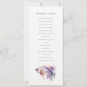 Lila Waterverf Kustvis Huwelijksprogramma Kaart (Achterkant)