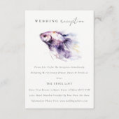 Lila Waterverf Kustvis Trouwreceptie Informatiekaartje (Voorkant)