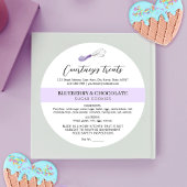 Lila Waterverf Logo Home Bakkerij Voedsel Licentie Ronde Sticker