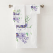 Lila waterverf op maat bad handdoek (Insitu)