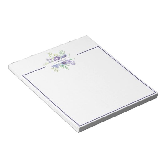 Lila waterverf op maat notitieblok (Schuin)