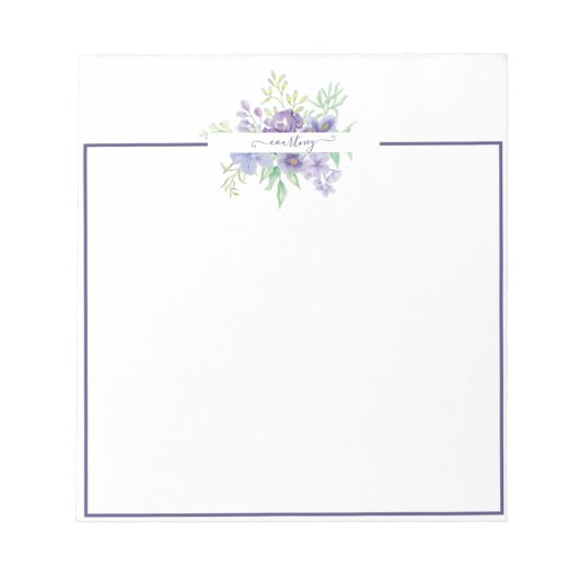 Lila waterverf op maat notitieblok (Voorkant)