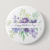 Lila waterverf op maat ronde button 7,6 cm (Voorkant)