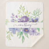 Lila waterverf op maat sherpa deken (Voorkant)