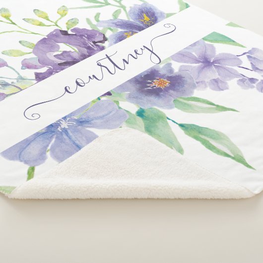 Lila waterverf op maat sherpa deken (3/4)