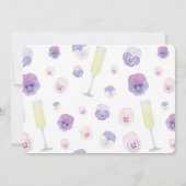 Lila Waterverf petals en Prosecco-Vrijgezellenfees Kaart (Achterkant)
