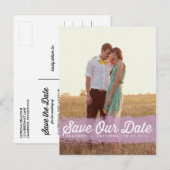 LILA WATERVERF SPLASH | BESPAAR DE DATUM-BRIEFKAAR AANKONDIGINGSKAART (Voorkant / Achterkant)