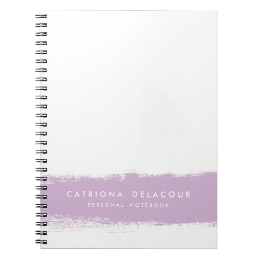 Lila Waterverf Splash Gepersonaliseerd Notitieboek (Voorkant)