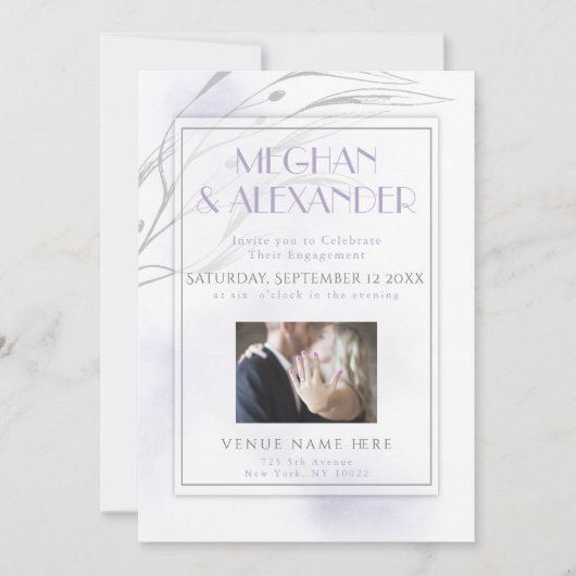 Lila Waterverf Splash Willow Branch Foto Lijst Kaart (Voorkant)