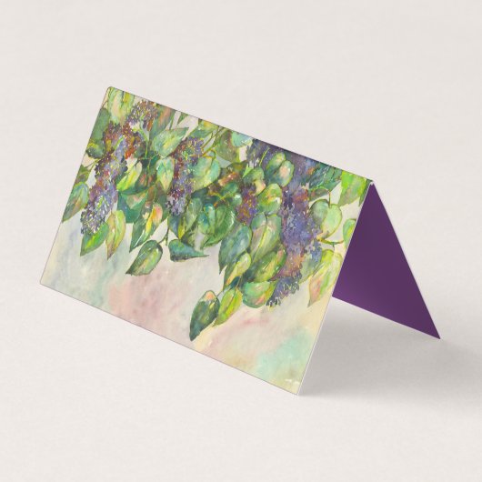 lila waterverf visitekaartje (Achterkant)