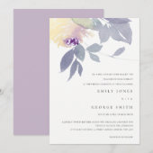 Lila WATERVERF VLOEISTOFFERING VAN GEEL Bedankkaart (Voorkant / Achterkant)