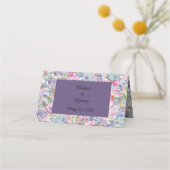 lila waterverf wildbloem groen gebladerte plaatskaartje (Achterkant)