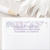 Lila Waterverven Bloemenbruiloft Etiket (Insitu)