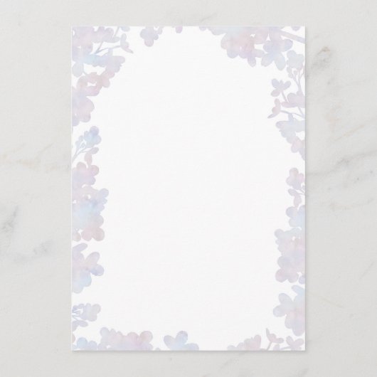 Lila Waterverven Wedding Informatie Gast Kaart (Achterkant)