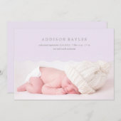 LILA WAVES | GEBOORTEAANKONDIGING AANKONDIGING (Voorkant / Achterkant)