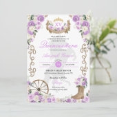 Lila Westerne cowgirl quinceañera uitnodiging (Staand voorkant)