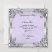 Lila White Silver Photo van Engagement Party Kaart (Achterkant)