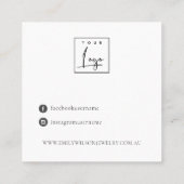 Lila Wild Floral Fern Bunch Stud Earring Display Vierkante Visitekaartje (Achterkant)