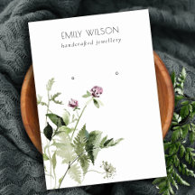 Lila Wild Floral Fern Bunch Stud Earring Display