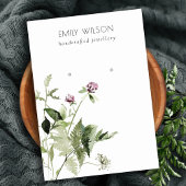 Lila Wild Floral Fern Bunch Stud Earring Display Visitekaartje