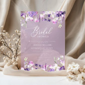 Lila wilde bloem paarse Vrijgezellenfeest Acryl Uitnodigingen