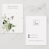 Lila wilde flora Ketting verouderingsscherm Visitekaartje (Voorkant / Achterkant)