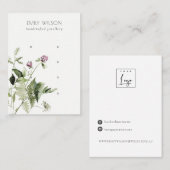 Lila Wilde Floral Bunch 4 Stud Earring Display Visitekaartje (Voorkant / Achterkant)