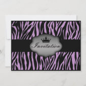 Lila Wilde Night Zebra Print Bachelorette Party Kaart (Achterkant)