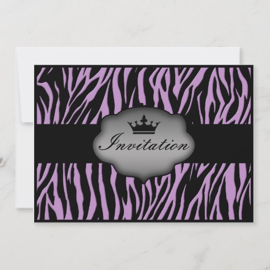 Lila Wilde Night Zebra Print Bachelorette Party Kaart (Achterkant)