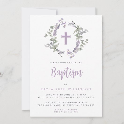 Lila wilde ventilator, groot, dwars-Baby Kaart (Voorkant)