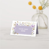 Lila Wildflower Baby in Bloom Food Label Plaatskaartje (Voorkant)