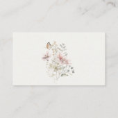 Lila Wildflower Bladluier Raffle Baby shower Informatiekaartje (Achterkant)