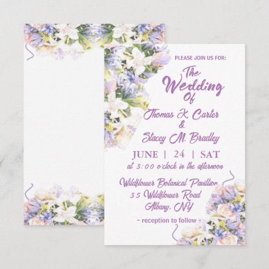 Lila Wildflower bloemenbruiloft (Voorkant / Achterkant)