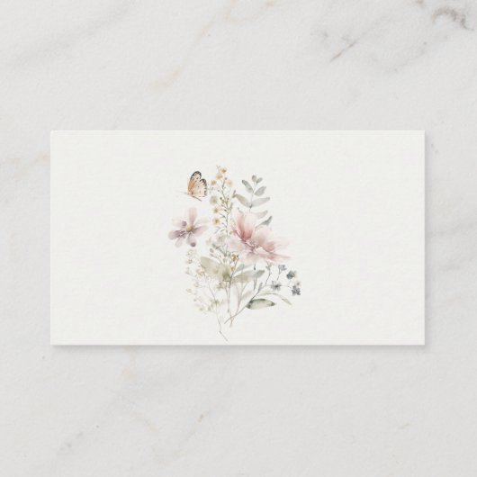 Lila Wildflower Botanical Display Baby shower Informatiekaartje (Achterkant)