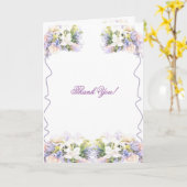 Lila Wildflower bruiloft Dank u Kaart (Gele Bloem)