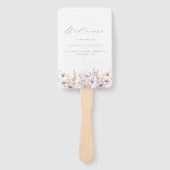 Lila Wildflower bruiloft programma Handwaaier (Voorkant)