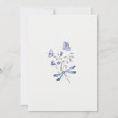 Lila Wildflower Butterfly Baby shower Invitation Kaart (Achterkant)