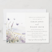 Lila Wildflower Butterfly Field repetitie diner Kaart (Voorkant)