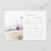 Lila Wildflower Butterfly Field Trouwreceptie Informatiekaartje (Voorkant)