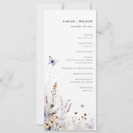 Lila Wildflower Butterfly Garden Programma (Voorkant)