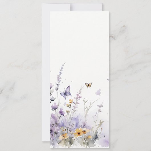 Lila Wildflower Butterfly Garden Verloving Kaart (Achterkant)